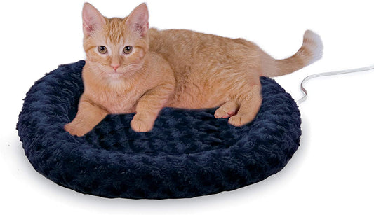 Heated Orthopedic Cat Bed with Bolstered Sides – Indoor Pet Bed for Cats & Small Dogs